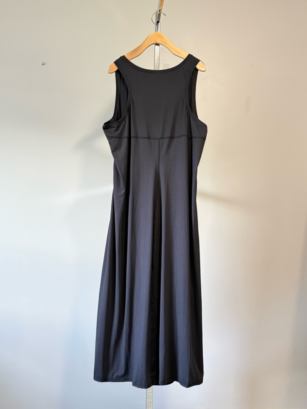 Zuda Z-Cool Sleeveless Midi Dress with Side Drape Detail Color: Black Size: 1X - Picture 6 of 17